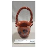 (1) Redware Pottery Basket By TCP