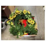 Box Of Decorative Wreaths, Metal Flowers