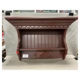Wooden Shelf With Hooks