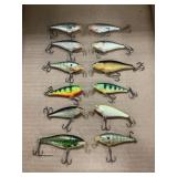 (12) Shallow Shad Rap Fishing Lures