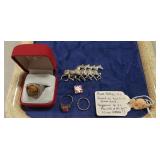 (1) Pin (12K) & (5) Pieces Sterling Silver/925