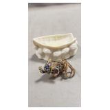 Vintage Belleek Pottery Salt Cellar/Trinket Dish