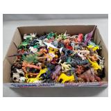 Tray Lot Of Assorted Plastic Animals & More