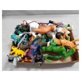 Tray Lot Of Assorted Plastic Animals & More