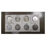 (8) U.S. Silver Franklin Half Dollar Coins (90%