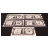 (5) U.S. Silver Certificate One Dollar Bills