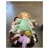 Box Lot With Crocheted Dolls & Animals