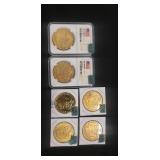 (6) Assorted Replica Coins