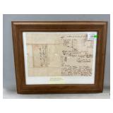 Framed Mid-1800ï¿½s Military Correspondence