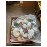 Box Lot With Christmas Decor, Tree Skirt, Lighted