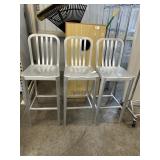 (3) Metal Bar Height Stools