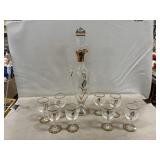 Mid-Century Czech Crystal Decanter Set