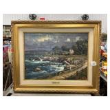 Thomas Kinkade ï¿½Seaside Villageï¿½ Print On Canvas