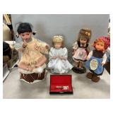 (4) Collector Dolls, Mini Guitar