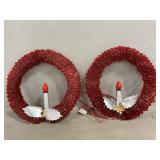 Pair Of Mid-Century Cellophane Wreaths (Both