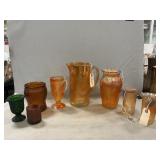 Iridescent Bark Pitcher, Jeanette Iris Goblet,