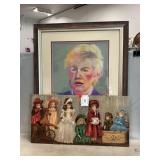 Doll Painting On Wood, Pastel Portrait