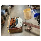 Box Lot With Lamps, Light Fixture, Clock/Radio,