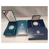 (2) U.S. Commemorative Silver One Dollar Coins