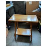 Vintage Two Tier Table With Turned Legs