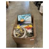 Box Lot With Cups/Saucers, Decorative Birdcage,