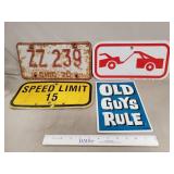 (1) Vintage Ohio License Plate & (3) Additional