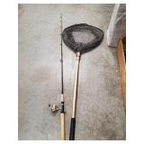 (1) Fishing Rod w/ Reel & (1) Fishing Net
