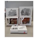 (2) Department 56 Porcelain Buildings & (1) Set