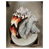 Box Lot With Afghans, Vintage Menï¿½s Hats, Emmitt