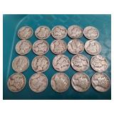(20) U.S. Silver Mercury Dimes (90% Silver)