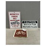 Motorcycle, Bicycle Signs