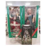 24" Animated Mr. & Mrs. Santa Clause & (1) Spiral