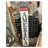 Wooden God Bless America Sign