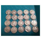 (20) U.S. Silver Mercury Dimes (90% Silver)
