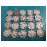 (20) U.S. Silver Mercury Dimes (90% Silver)