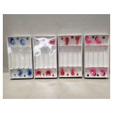 (4) Boxes Of Decorative Glass Drink Swizzle