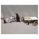 Tray Of Assorted Penguin Figurines Including A