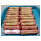 (20) Rolls Of U.S. Pennies (Unsearched / $10.00