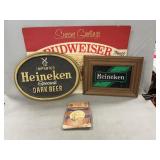 Heineken, Budweiser Advertising Signs, Piels