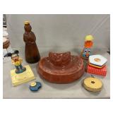 Ceramic Ashtray, Coasters, Mickey Mouse Figure,