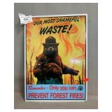 Embossed Metal Smokey The Bear Sign