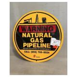 Metal Natural Gas Pipeline Warning Sign