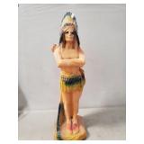 (1) Chalkware Native American Statue (17.5" Tall)