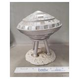 (1) Vintage Ceramic UFO Spaceship (10" Tall)