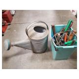 (1) Vintage Galvanized Sprinkling Can & Container