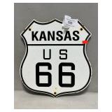 Porcelain Kansas Route 66 Sign