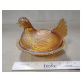 (1) Vintage Hen On Nest Covered Candy Dish