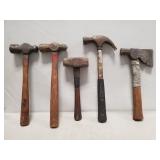 (4) Assorted Hammers & (1) Hatchet