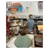 1930ï¿½s Art Deco Torpedo Lamp, (2) Porcelain Lamps