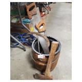 (1) Decorative Planter w/ Assorted Tools